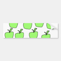 Green Apple Pattern. Bumper Sticker