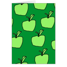 Green Apple Pattern. Greeting Cards