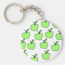 Green Apple Pattern. Key Chain