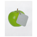 Green apple with metal tag flyers