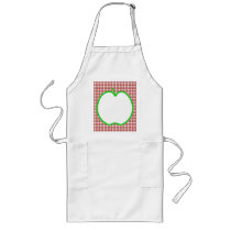 Green Apple with Red and White Check Pattern. Apron