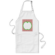 Green Apple with Red and White Check Pattern. Apron