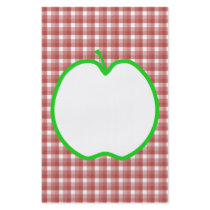 Green Apple with Red and White Check Pattern. Flyer Design
