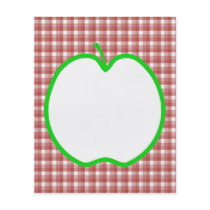 Green Apple with Red and White Check Pattern. Personalized Flyer