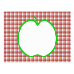 Green Apple with Red and White Check Pattern. postcards