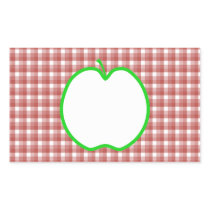 Green Apple with Red and White Check Pattern. Rectangular Sticker