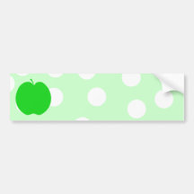 Green Apple with Spotty Background. Bumper Stickers