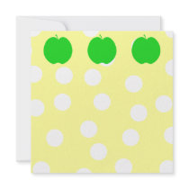 Green Apple with Spotty Background. Invite