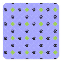 Green Argyle Paw Prints