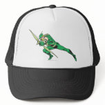 Green Arrow Crouches Trucker Hat