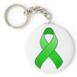 Green Awareness Ribbon Keychain