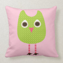 Green Baby Owl Pillow