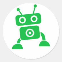 Green Baby Robot Stickers