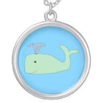 Green Baby Whale necklace