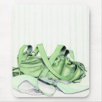 Green Bag & Shoes Mousepad