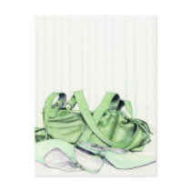 Green Bag & Shoes Postcard