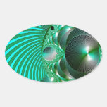 GREEN BALL ABSTRACT MANDELBOT STICKERS