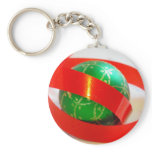 Green Ball, Red Ribbon Gift Items keychains