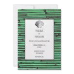 Green Bamboo Seashell Wedding Invitation