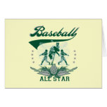 Green Baseball All Star Tshirts and Gifts Greeting Cards