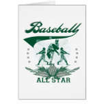 Green Baseball All Star Tshirts and Gifts Greeting Card