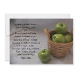 Green Basket of Apples Wedding invitations
