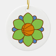 Green Basketball Girl Christmas Ornaments