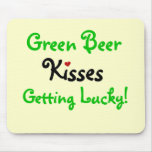Green Beer and Kisses Tshirts and Gifts mousepads