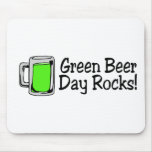 Green Beer Day Rocks mousepads