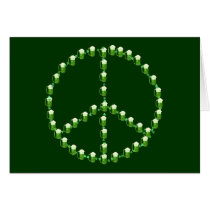 Green Beer Peace Sign Greeting Cards