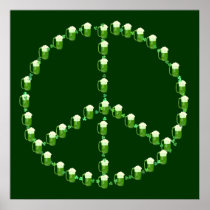 Green Beer Peace Sign Print