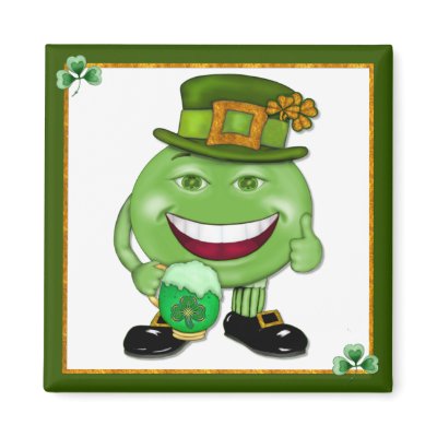 Green Beer & Shamrocks 2 Fridge Magnet by Spice