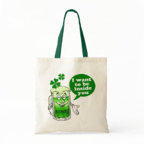 Green beer wants to be inside you canvas bags
