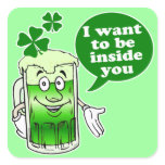 Green beer wants to be inside you stickers