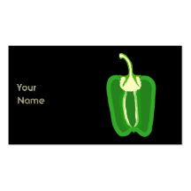 Green Bell Pepper. Halved. Business Card Templates