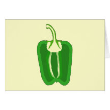 Green Bell Pepper. Halved. Cards