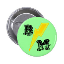 Green Best Man LIghtning Bolt Pin