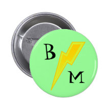 Green Best Man Lightning Bolt Pin