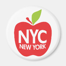Green Big Apple NYC Fridge Magnet