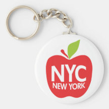 Green Big Apple NYC Key Chain