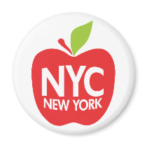 Green Big Apple NYC Fridge Magnet