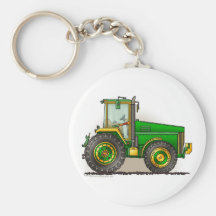 Green Big Tractor Key Chains