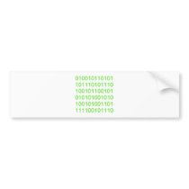 Green Binary 01 - GeekShirts Bumper Stickers
