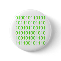 Green Binary 01 - GeekShirts Pinback Button