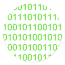 Green Binary 01 - GeekShirts Stickers