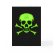 Green Biohazard Skull Card