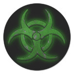Green Biohazard stickers