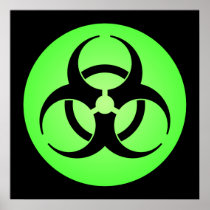 Green Biohazard Symbol Poster