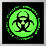 Green Biohazard Symbol Poster