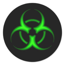 Green Biohazard Symbol Sticker